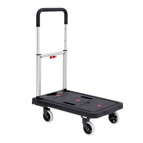Heavy Duty Shopping Luggage Cart Manufacturer - Uni-Silent Four-Wheel Foldable Aluminium Platform