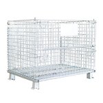 Collapsible Steel Wire Container Factory - Uni-Silent Silver Foldable Security Cage Trolley Mesh