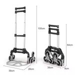Portable Aluminum Hand Truck Factory - Uni-Silent 6-Wheel Folding Climbing Stairs Trolley OEM