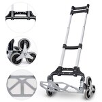 Portable Aluminum Folding Cart Factory - Uni-Silent 6 Wheel Climbing Stairs Hand Trolley Push