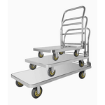 Flatbed Cart Supplier - Uni-Silent Stainless Steel Foldable for Luggage Tools Push