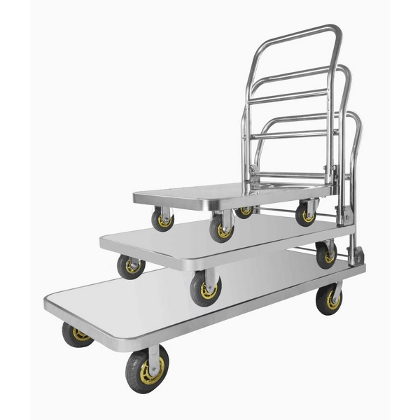 Flatbed Cart Supplier - Uni-Silent Stainless Steel Foldable for Luggage Tools Push