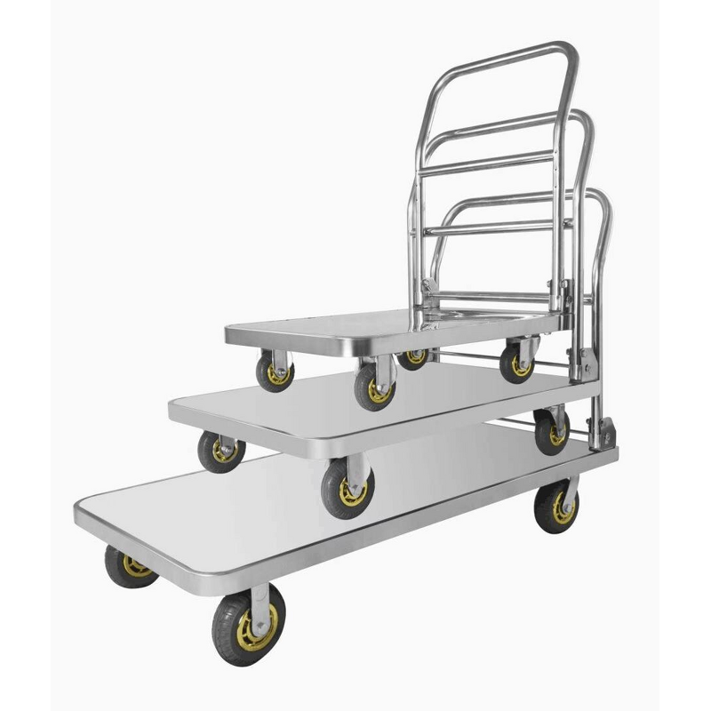 Flatbed Cart Supplier - Uni-Silent Stainless Steel Foldable for Luggage Tools Push