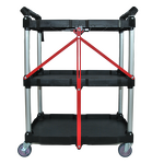 Foldable Tool Cart Manufacturer - Uni-Silent 3-Tier Heavy-Duty Warehouse Service Cart OEM