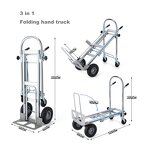Utility Hand Truck Manufacturer - Uni-Silent 250kgs 3 in 1 Industrial Foldable Push Cart 4 Wheels