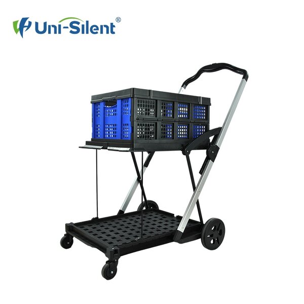 Portable Folding Trolley Manufacturer - Uni-Silent Market Collapsible Plastic Crate OEM Shopping