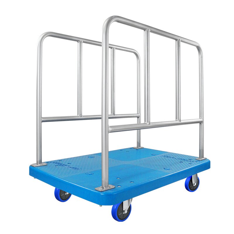 Panel Truck Cart Supplier - Uni-Silent 300kg with Guardrail Platform Trolley Hand Cart