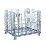 Nestable Collapsible Steel Wire Container Supplier - Uni-Silent Silver Foldable Security Crate