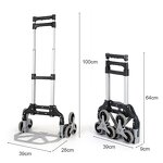 Portable Aluminum Folding Cart Factory - Uni-Silent 6 Wheel Climbing Stairs Hand Trolley Push