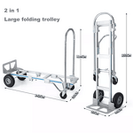 Utility Hand Truck Manufacturer - Uni-Silent 250kgs 3 in 1 Industrial Foldable Push Cart 4 Wheels