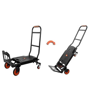 Folding Portable Luggage Cart Factory - Uni-Silent 130kgs 2 in 1 Wheel Trolley Retractable Handle