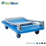 Plastic Platform Truck Factory - Uni-Silent 150kgs Push Hand Trolley Cart