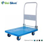 Plastic Platform Truck Factory - Uni-Silent 150kgs Push Hand Trolley Cart