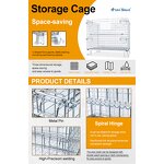 Collapsible Steel Storage Cage Supplier - Uni-Silent Warehouse Mesh Box Security for Logistic