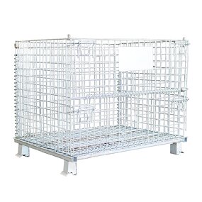 Collapsible Steel Wire Crate Factory - Uni-Silent 500kg Silver Foldable Security Cage for Logistic