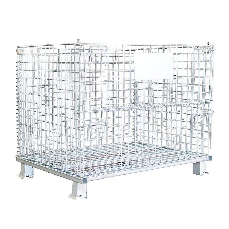 Collapsible Steel Wire Crate Factory - Uni-Silent 500kg Silver Foldable Security Cage for Logistic