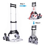 Portable Aluminum Folding Cart Factory - Uni-Silent 6 Wheel Climbing Stairs Hand Trolley Push