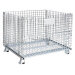 Warehouse Stacking Container Factory - Uni-Silent Heavy Duty Square-Stack Leg Wire Mesh Collapsible