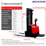 Electric Stacker Supplier - Full Electric Hydraulic Forklift 2ton 3m Lifting Height