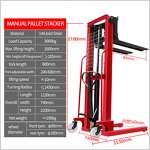 Hydraulic Manual Pallet Stacker Factory - Hand Operated Forklifts 1.5 Ton