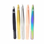 Eyebrow Tweezers Factory - Custom Double End Silver Rose Gold Clip