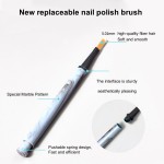 Nail Brush Heads Manufacturer - Custom 12 Pcs Blue Marble Handle