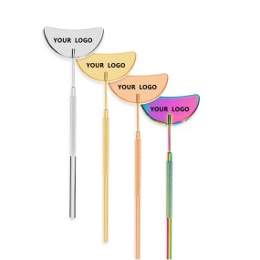 Lash Mirror Manufacturer - Custom Logo Moon Shaped Half Mirror