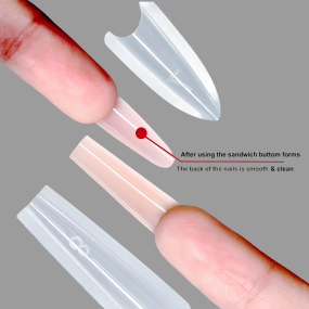 Dual Nail Forms Manufacturer - Custom 240 Pcs Paperless Almond Sandwich