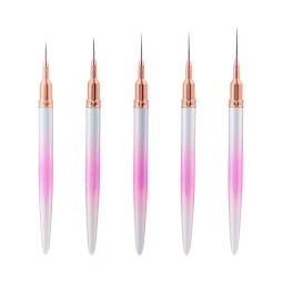 Nail Liner Brushes Factory - Custom Pink Fine Metal Gradation Handle
