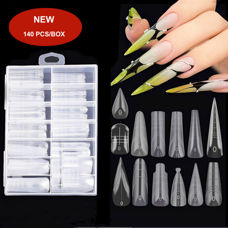 Nail Forms Factory - OEM 140 Pcs Large Number French Plastic Tips
