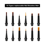 Nail Brush Factory - OEM 12 Pcs Round Replaceable Applicator Brush