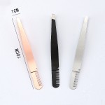 Eyebrow Tweezers Manufacturer - Custom Black Gold Rose Gold Metal Comb