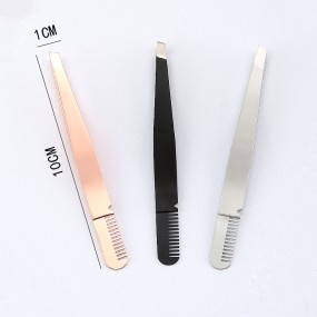 Eyebrow Tweezers Factory - Custom Double End Silver Rose Gold Clip
