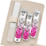 Nail Clippers Set Manufacturer - Custom 4 Pcs Ice Design Pink Steel