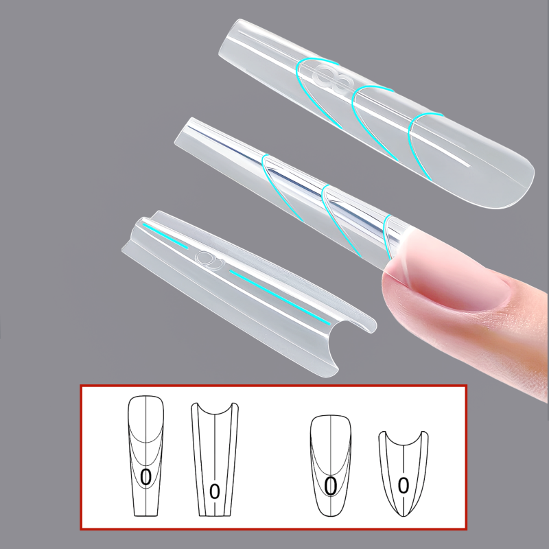 Dual Nail Forms Manufacturer - Custom 240 Pcs 15 Sizes Sandwich Tips