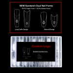 Dual Nail Forms Manufacturer - Custom 240 Pcs 15 Sizes Sandwich Tips