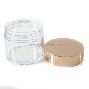 Luxury Cosmetic Container Supplier - PS Clear 3g-30g Mini Plastic Gold Silver Lids Pots