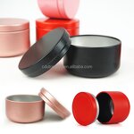 Aluminum Candle Tin Manufacturer - Wholesale Seamless 50g Custom Matte Black White Gold