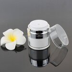 Airless Pump Jar Manufacturer - 15ml-50ml White Cosmetic Container Empty with Lids