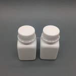Plastic Capsules Pill Bottles Supplier - 30ml HDPE Square Shape Small 1oz White