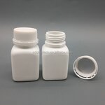 Plastic Capsules Pill Bottles Supplier - 30ml HDPE Square Shape Small 1oz White