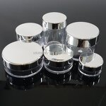 Luxury Cosmetic Container Supplier - PS Clear 3g-30g Mini Plastic Gold Silver Lids Pots