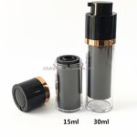 Airless Pump Bottle Manufacturer - 15ml-50ml Plastic Luxury Black Gold Rotating Twist