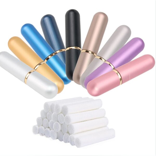Aluminum Nasal Inhalers Factory - Empty Blank Tubes with Cotton Wicks for Essential Oils