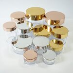Luxury Cosmetic Container Supplier - PS Clear 3g-30g Mini Plastic Gold Silver Lids Pots
