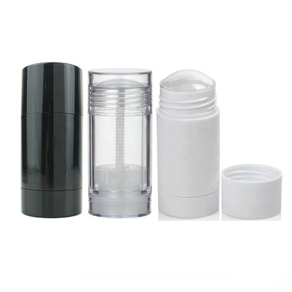 Deodorant Tube Supplier - 75ml-75g Round Twist up Black White Clear Empty Plastic