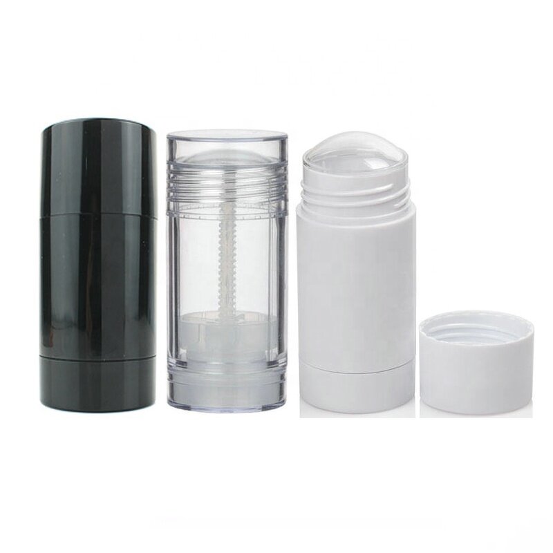 Deodorant Tube Supplier - 75ml-75g Round Twist up Black White Clear Empty Plastic