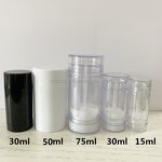 Deodorant Container Supplier - 50ml-75ml Round Clear Black AS Plastic Empty Stick
