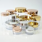 Luxury Cosmetic Container Supplier - PS Clear 3g-30g Mini Plastic Gold Silver Lids Pots