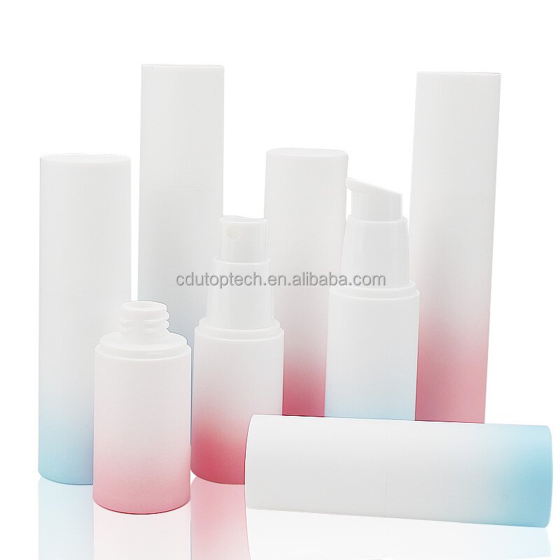 Gradient Airless Pump Bottles Factory - 20ml-50ml Luxury pink Blue Cosmetic Foundation Serum